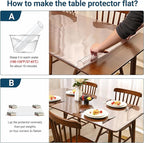 Clear Round Table Cover Protector 40 Inch, 1.5mm Transparent Plastic Table Protector Waterproof, Anti-Scratch Clear Desk Mat for Office Desktop Dresser Dining Table, FDA Compliant