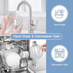 Stainless steel Wire Whip Attachment for KitchenAid Tilt-Head Stand Mixer Accessory K45SS Replacement, Egg Cream Stirrer, Cakes Mayonnaise Whisk, Whipping Egg White, Dishwasher Safe