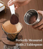 Coffee Scoop Set, 2 Tablespoon Heavy-Duty Measuring Scoop with Short Handle Design for Canisters & Ground coffee, Polished 304 Stainless Steel (2 Pack)