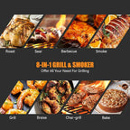 Z GRILLS Wood Pellet Smoker Grill, 8 in 1 BBQ Grill with Auto Temperature Control, 697 sq in Cooking Area for Backyard, Patio and Outdoor Cooking, 7002E, Sliver