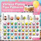 Cake Decorating Tools Supplies Kit: 164pcs Baking Accessories - Piping Bags and Icing Tips Set - Puffs Cupcake Frosting Piping Bakery Set for Adults Beginners or Professional, Pink