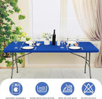 6 Pack Stretch Fabric Table Top Cap Cover, fits 6' Tables, Spandex Table Covers Washable Elastic Rectangle Tablecloth Protector for Indoor Outdoor Party Picnic Wedding, Royal Blue, 30" W x 72" L