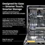 Kenmore 22-14622 24" Built-in Dishwasher-Quiet Tub with TurboDry, Leak, & SmartWash Soil Detection-15 Place Settings-49 DBA-Energy Star Certified, 24.61"D x 23.55"W x 33.88"H, White