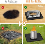 24x18 Inches Under Grill Mat for Outdoor Tabletop Grill Deck Protector,4-Layer Tabletop Fire Pit Mat for Solo Stove,Fireproof Heat Resistant Mat for Countertop/Patio Protection,Waterproof/Oil-Proof