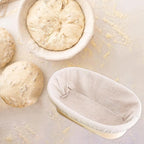 Sourdough Bread Baking Supplies, 2 Pack Banneton Bread Proofing Basket 10 inch Round & 10 inch Oval Proofing Bowls for Sourdough Bread with Liner Making Baking Fermentation Tools