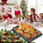 Air Fryer Basket for Oven, Extra Large 18.8" x 12.8" Oven Air Fryer Basket and Tray Set with 30 PCS Parchment Papers, DEGOVIN Stainless Steel Oven Pan and Crisper Tray (Black)