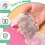 GROWTAIL 2pcs Lace Molds Silicone,Cake Fondant Embossing Mat,Lace Molds for Cake Decorating Edible Lace