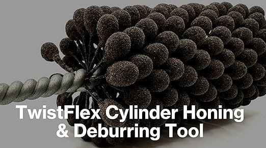 TwistFlex Cylinder Hone | 3-1/2" 240AO for Brake Cylinders, Valve Guides, Hydraulics, 3.5" Diameter for Hole Diameters 3.26"- 3.51" | Aluminum Oxide 240 Grit | 0.315" Shank | 13.5" Length