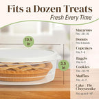 Evelots 4-Pack 10-Inch Airtight Food Storage Container with Lid - Portable Carrier for Pies, Cakes, Cupcakes & More - BPA-Free Clear Plastic - Secure & Easy Transport