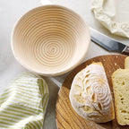 Banneton Bread Proofing Basket - 9 inch Banneton Basket Set of 2 Sourdough Proofing Basket Round Proofing Bowls Handmade Rattan Baskets and Liners