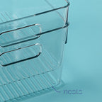 Plastic Food Storage 8 Pack Clear Container Bin with Handles for Organizing Kitchen, Pantry, Refrigerator, Freezer, Pantry, Cabinet, Closet, Bathroom. 10”x7.5”x5.3”