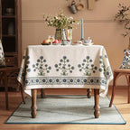 patdrea Designer Blue Square Tablecloth Table,Vintage Linen Leaves Floral Pattern Floral Tablecloths,French Table Cover Cloth Fall Decor for Kitchen Dining Christmas,Thanksgiving,67"x67"-Ivar B