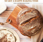 Banneton Bread Proofing Basket Banneton Basket Set Sourdough Proofing Basket Round Proofing Bowls Handmade Rattan Baskets and Liners (Round 9 inch Baking Set)