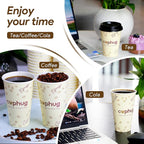 100 Pack 16 oz Coffee Cups,Disposable Hot Drink Paper Cups with Lids & Sleeves - 16 Ounce Party Cups Perfect for Hot Beverages, Party, Office, and Home Use