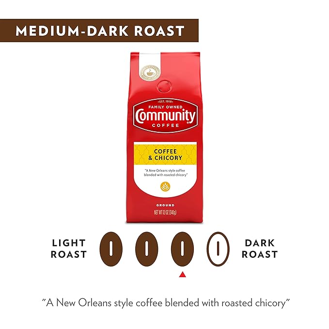 Community Coffee Coffee & Chicory Blend 32 Ounces, Medium Dark Roast Ground Coffee, 32 Ounce Bag (Pack of 1)