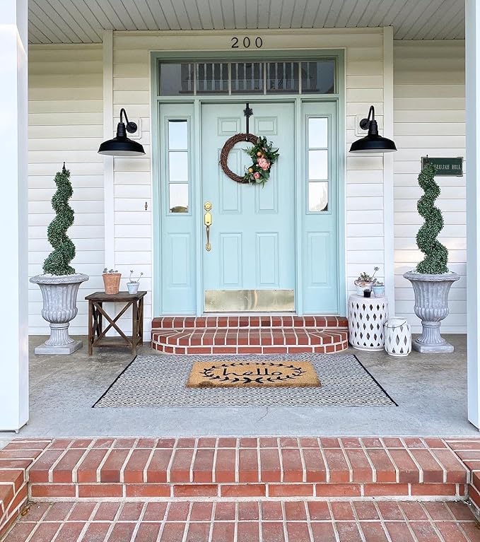 Steel Lighting Co. Gardena Barn Light | Outdoor Wall Mounted | 16" Dome | Upslope Gooseneck | Farmhouse Light Made in America | Galvanized Exterior/Galvanized Interior