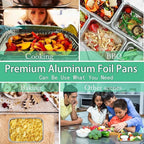 WANBAO 150 PACK 8.3"x6.2" Disposable Tin Foil Pans with Lids 2.25LB Aluminum Pans To Go Containers for Cooking, Baking, Catering Party Meal Prep, Take Out, Freeze
