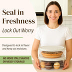 Evelots 4-Pack 10-Inch Airtight Food Storage Container with Lid - Portable Carrier for Pies, Cakes, Cupcakes & More - BPA-Free Clear Plastic - Secure & Easy Transport