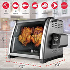 Ronco Modern Rotisserie Oven, Large Capacity (12lbs) Countertop Oven, Multi-Purpose Basket for Versatile Cooking, Easy-to-Use Controls