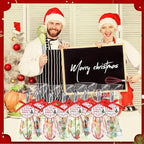 100 Sets 10 Inch Christmas Whisks Gifts DIY Fillable Christmas Tree Ornaments Xmas Colored Silicone Whisks for Cooking Heat Resistant Egg Beaters with Card Rope Bag for Candy Holder