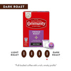 Community Coffee French Roast 12 Count Coffee Pods, Extra Dark Roast, Compatible with Keurig 2.0 K-Cup Brewers, 12 Count (Pack of 2)