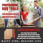 Renook Grill Mats for Outdoor Grill, Set of 6 Copper Grill Mat, Non-Stick and Reusable BBQ Copper Sheets for Gas Grilling Charcoal Electric Barbecue Cooking Accessories, PFOA Free, 15.75 X 13in