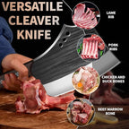 7.68" Meat Cleaver Knife for Meat Bone Cutting,Full Tang Japanese Chef Chopping Knife,Heavy Duty Butcher Axe Bone Breaker, Hand Forged Chopper for Kitchen,Gifts for Men