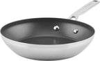 KitchenAid 71008 3-Ply Base Brushed Stainless Steel Nonstick Frying Pan/Fry Pan/Skillet, 9.5 Inch