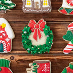 Flycalf Christmas Cookie Cutters Skate Shoes Shapes with Plunger Stamps Holiday PLA Baking Accessories Cutter Molds Gifts Decorative Party 3.5" Kitchen Cake Supplies