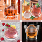 6 Chamber 2.2" 3D Baseball Gifts Ice Cube Tray With Funnel,Large Round Ice Ball Maker Mold Silicone Fun Shapes Bourbon Sphere Ice Molds,For Chilling Whiskey,Cocktails,Bourbon,Brandy and Beverages