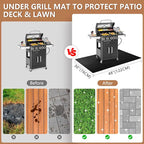 48x30 inch Under Grill Mats for Outdoor Grill, Double-Thickened Fireproof Patio Deck Protector Mat, Oil-Proof Waterproof BBQ Mat for Under Grill, Fireplace/Fire Pit Mat Grill Floor Pads