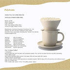 Pour Over Coffee Maker, with 50 PCS Basket Coffee Filters, 310 ml/10 oz Mug with Saucer & Coffee Dripper, Ceramic, Off-white