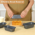 Mini Loaf Pan, 6x3 Inch Nonstick Bread Pans for Baking, Oven & Air Fryer Safe Small Banana Bread & Meatloaf Pan, Carbon Steel Baking Tins for Homemade Bread (Mini Loaf Pan(3-pack))