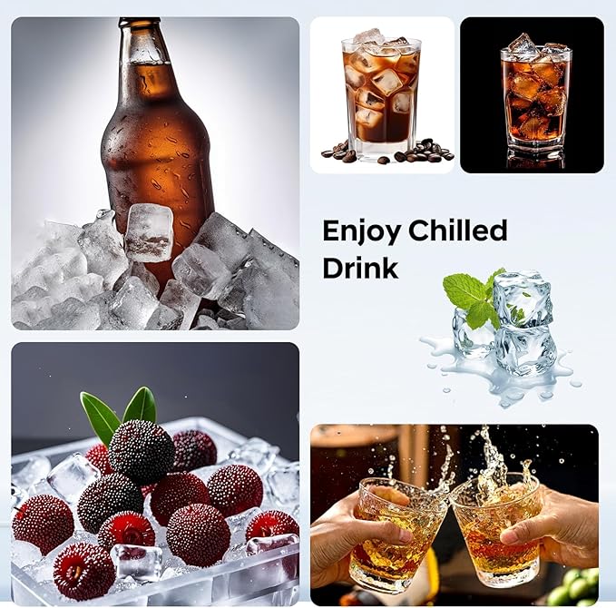 Silicone Ice Cube Tray 2 Pack, HANCELANT Ice Cube Mold, Ice Trays for Freezer with Lid for Whiskey, Baby Food, BPA Free, Easy Release
