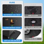 Large 90 x 48 inch Under Grill Mats for Outdoor Grill, Double-Sided Fireproof Deck Patio Protector Mat, Waterproof Oil-Proof BBQ Floor Pad Indoor Fire Pit Fireplace Mat