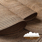 FunWheat Round Braided Placemats Set of 4 Place mats for Dining Tables Woven Heat Resistant Table Mats 15 inch for Fall(E Brown, 4pcs)