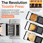 Revolution R180 Connect Touchscreen Smart Toaster with High-Speed InstaGLO Technology – Choose from 6 Bread Types, 7 Browning Levels, & Toastie Press Mode (Black, 2-Slice)