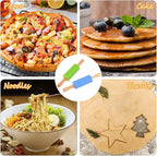 Mini Silicone Rolling Pin for Kids, Non-stick Surface Wood Handle, 9 Inch 1 Pack White Candy Granules