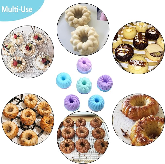 Tongjude 46 Piece Silicone Bakeware Set, Non-Stick Kitchen Oven Baking Pans, Silicone Cake Molds with Cake Mold, Chiffon Cake Pan, Donut Pan, Square Cake Pan and Loaf Pan