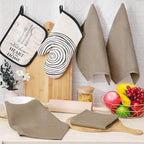 Homaxy 100% Cotton Waffle Weave Kitchen Dish Cloths, Ultra Soft Absorbent Quick Drying Dish Towels, 12 x 12 Inches, 8-Pack, Tan
