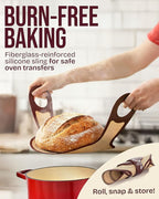Superbaking Banneton Bread Proofing Basket Set with Silicone Dough Sling, 9" Splinter-Free Proofing Basket, Non-Stick Dutch Oven Liner, Sourdough Starter Kit, Sourdough Bread Baking Supplies & Tools