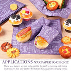 Outus 600 Pcs 12 x 12 Inch Deli Wax Paper Sheets Grease Resistant Tray Basket Liners Newsprint Paper Water and Grease Proof Sandwich Wrapping Square Hot Dog Wrappers for Food Baking (Dark Purple)