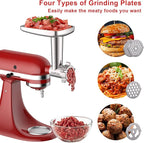 Meat Grinder & Slicer Shredder Attachments for KitchenAid Stand Mixer, Meat Grinder with Sausage Stuffer Tubes and Slicer Shredder Set, 2 Pcs Attachment Set for KitchenAid Mixers By Cofun