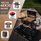 48 X 30 Inch Under Grill Mats for Outdoor Grill, Double-Sided Fireproof/Waterproof/Oil-Proof Grill Pad, BBQ Matt for Under Grill, Indoor Fireplace/Fire Pit Mat, Deck and Patio Protector Mat