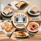4 Slice Touch Screen Toaster, Stainless Steel Toaster with Wide Slots for Bagels and Bread, Reheat/Defrost/Cancel Functions, Removable Crumb Tray, Matt Black