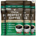 VitaCup Perfect Low Acid Coffee Beans, USDA Organic & Fair Trade, Mycotoxin Free, Dark Roast Guatemala Single Origin, Clean & Pure, Low Acidity, Whole Bean Coffee, 4 bags, 11oz each