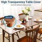 Clear Round Table Cover Protector 40 Inch, 2.0mm Transparent Plastic Table Protector Waterproof, Anti-Scratch Clear Desk Mat for Office Desktop Dresser Dining Table, FDA Compliant