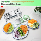 Stainless steel Vegetable Chopper, Veggie Chopper With 10 Blades, Onion Dicer with Container, Food Cutter & Grater Mandoline Slicer