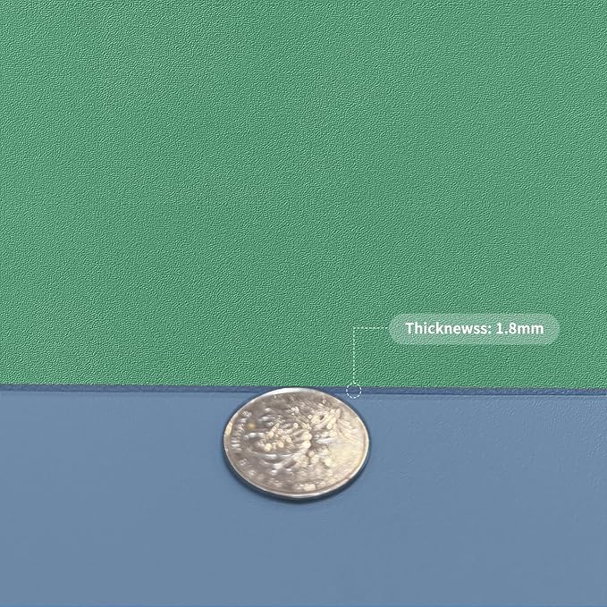 Leather Table Cover,1.8mm Thick,30x60 Inch Desk Cover,Large Desk Mat,Table Protector,Table Cover Protector,Rectangular Table Cover(Grayish Blue+Dark Green,30x60)