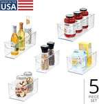 iDesign Stackable Pantry Bins with Handles, 4 Different Sizes, 5 Pack, Clear, Made in USA